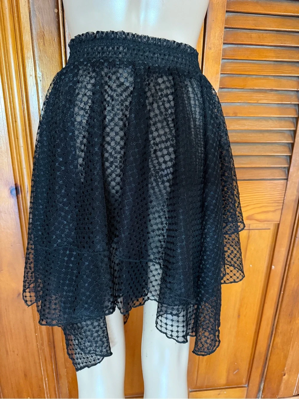 Free People Black Lace Handkerchief Skirt NWT Size XL